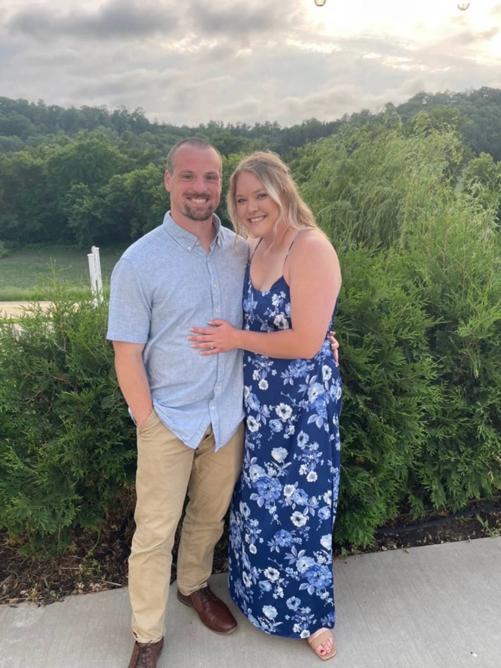 Lulu's Navy Blue Floral Maxi Dress
